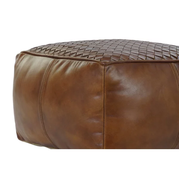 COJIN SUELO PIEL 45X45X32 COJIN SUELO PIEL MARRON - Imagen 3