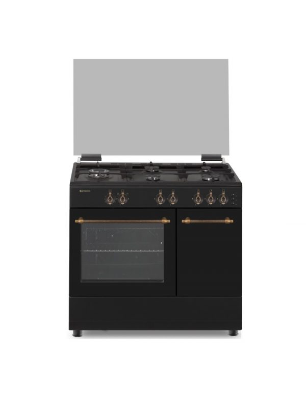 COCINA GAS BUTANO JOHNSON 90CM RÚSTICA NEGRA COCI90PBRN
