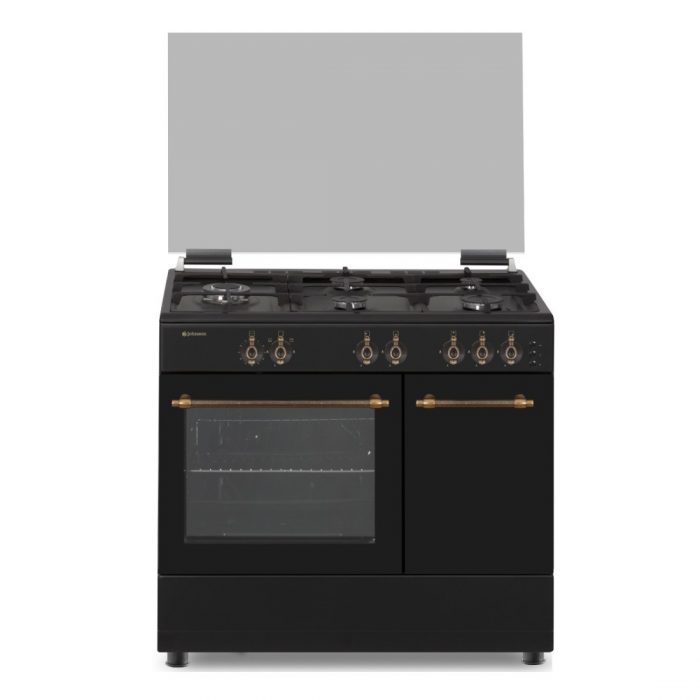 COCINA GAS BUTANO JOHNSON 90CM RÚSTICA NEGRA COCI90PBRN