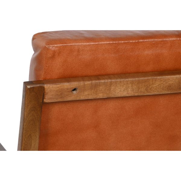 BUTACA PIEL MADERA 60X72X77 MARRON - Imagen 6