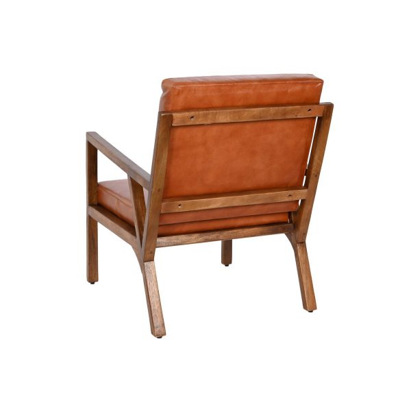 BUTACA PIEL MADERA 60X72X77 MARRON - Imagen 8