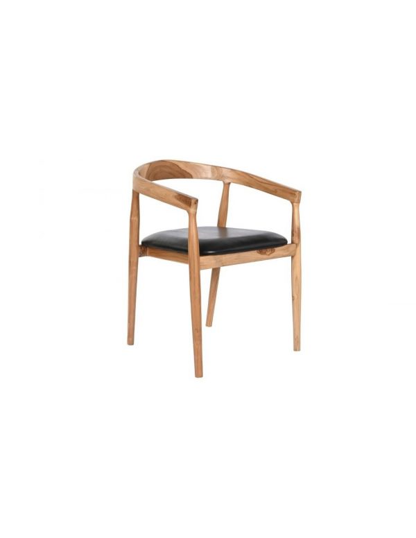 SILLA TECA PIEL 58X60X75 NEGRO