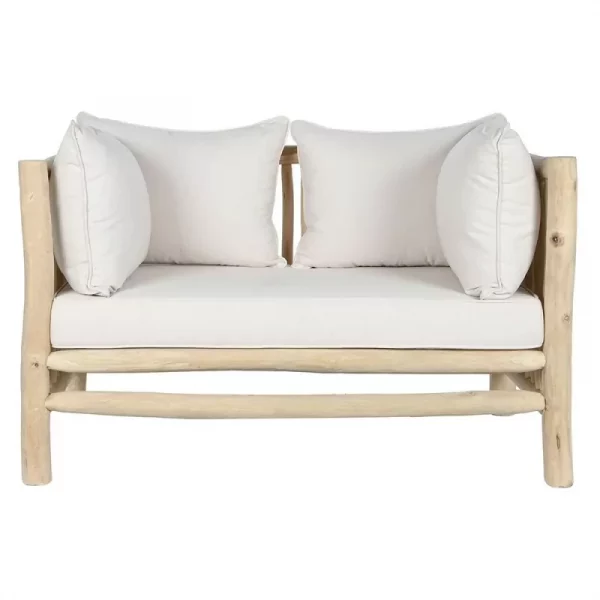 SOFA TECA POLIESTER 132X79X78 NATURAL BLANCO - Imagen 2
