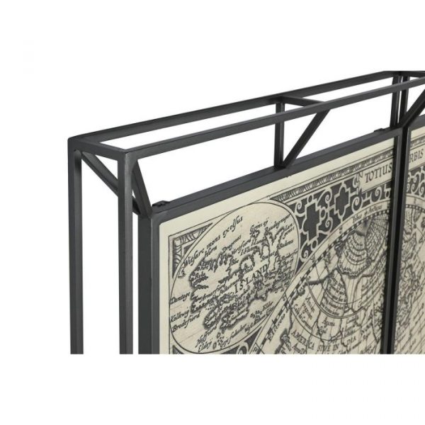 CUADRO SET 3 METAL 222X8X140 MAPAMUNDI NEGRO - Imagen 2