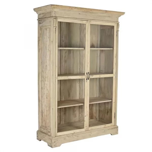 VITRINA MADERA RECICLADA 130X55X209 NATURAL - Imagen 3
