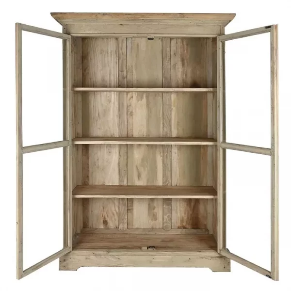 VITRINA MADERA RECICLADA 130X55X209 NATURAL - Imagen 4
