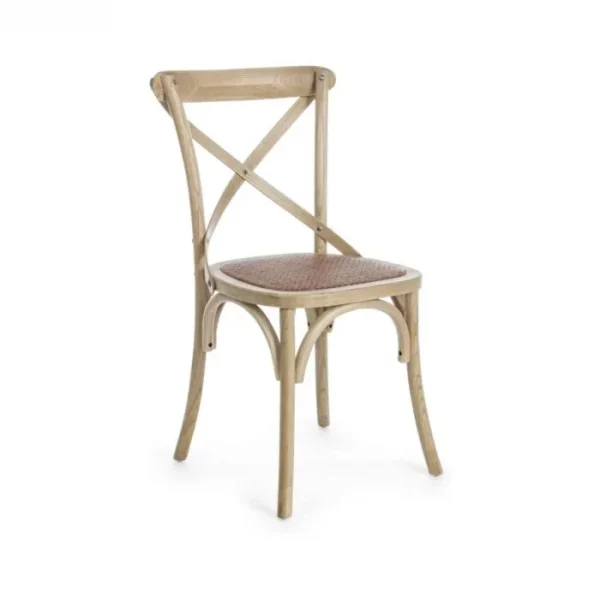 SILLA CROSS MARRÓN NATURAL 50,5X52X87
