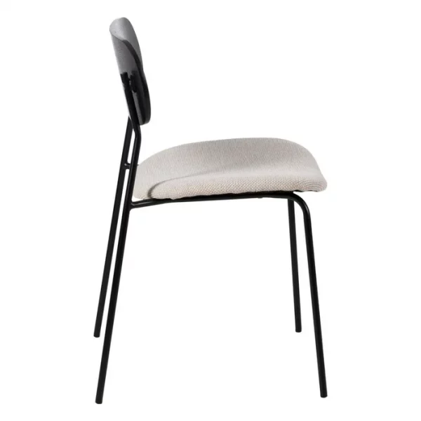 SILLA NEGRO-BLANCO TEJIDO-METAL SALÓN 49 X 53 X 80 CM - Imagen 3