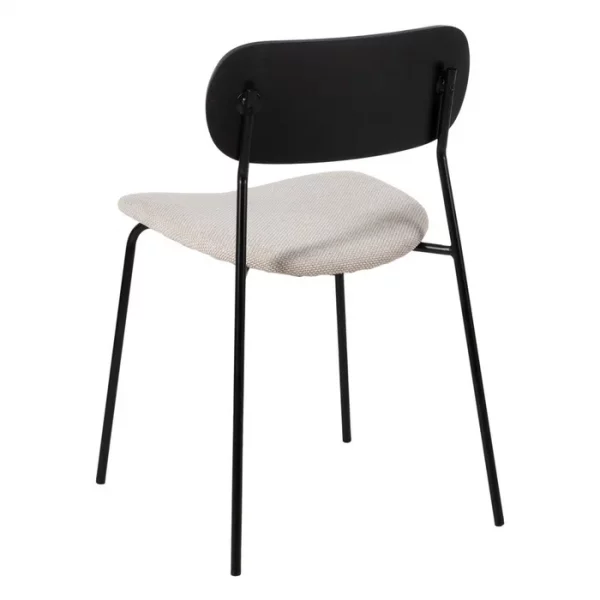 SILLA NEGRO-BLANCO TEJIDO-METAL SALÓN 49 X 53 X 80 CM - Imagen 4