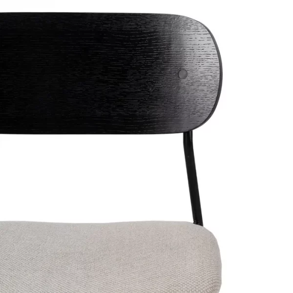 SILLA NEGRO-BLANCO TEJIDO-METAL SALÓN 49 X 53 X 80 CM - Imagen 5