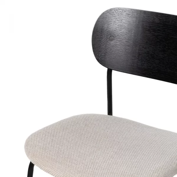 SILLA NEGRO-BLANCO TEJIDO-METAL SALÓN 49 X 53 X 80 CM - Imagen 6