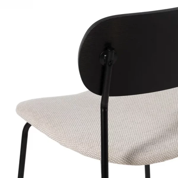 SILLA NEGRO-BLANCO TEJIDO-METAL SALÓN 49 X 53 X 80 CM - Imagen 9
