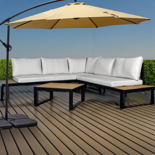 PARASOL ACERO/POLIÉSTER, BASE LASTRE NO INCLUÍDA ø2,7m, TELA POLIÉSTER 180g - Imagen 2