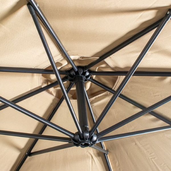 PARASOL ACERO/POLIÉSTER, BASE LASTRE NO INCLUÍDA ø2,7m, TELA POLIÉSTER 180g - Imagen 5