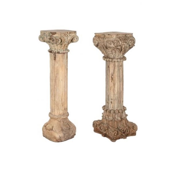 COLUMNA MADERA TALLADA 30X30X114 PIEZA UNICA