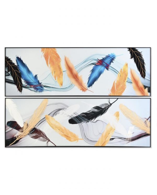 CUADRO ALUMINIO MDF 180X3X60 PLUMAS 2 SURT.