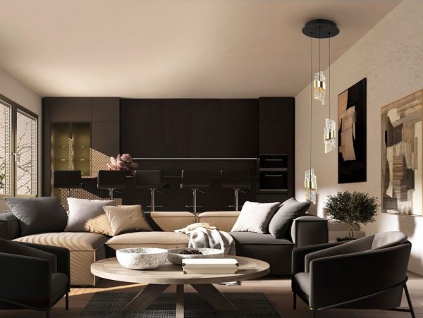 ILIADA LAMPARA 3L NEGRO-ORO SCHULLER 631622 - Imagen 2
