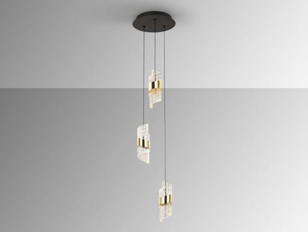 ILIADA LAMPARA 3L NEGRO-ORO SCHULLER 631622 - Imagen 3
