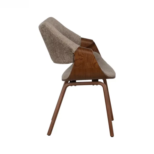 SILLA BEIGE-MARRÓN TEJIDO-MADERA 61 X 56 X 82 CM - Imagen 3