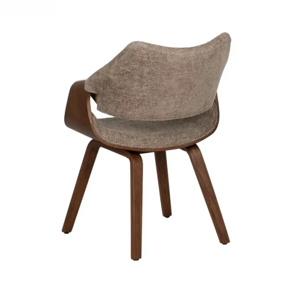 SILLA BEIGE-MARRÓN TEJIDO-MADERA 61 X 56 X 82 CM - Imagen 4