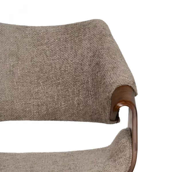 SILLA BEIGE-MARRÓN TEJIDO-MADERA 61 X 56 X 82 CM - Imagen 5