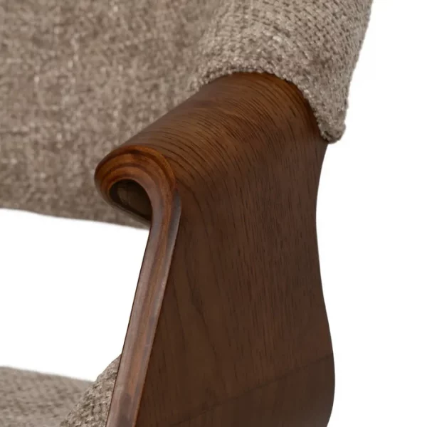 SILLA BEIGE-MARRÓN TEJIDO-MADERA 61 X 56 X 82 CM - Imagen 8