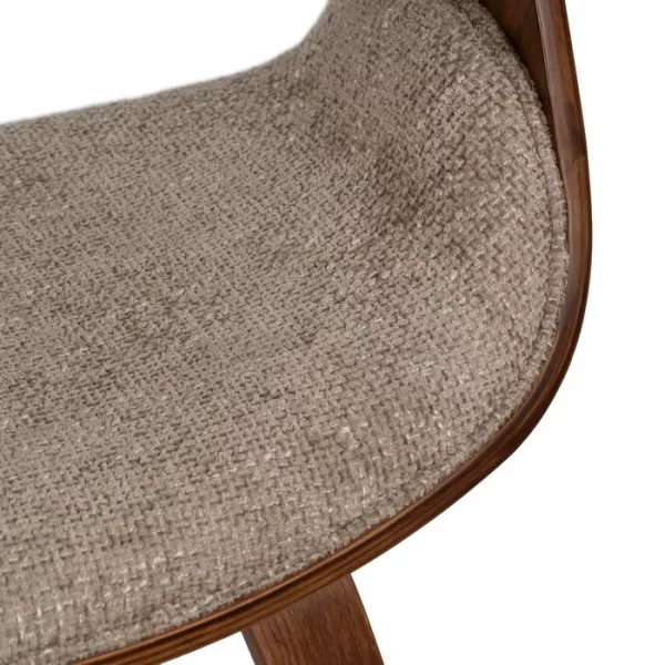 SILLA BEIGE-MARRÓN TEJIDO-MADERA 61 X 56 X 82 CM - Imagen 9