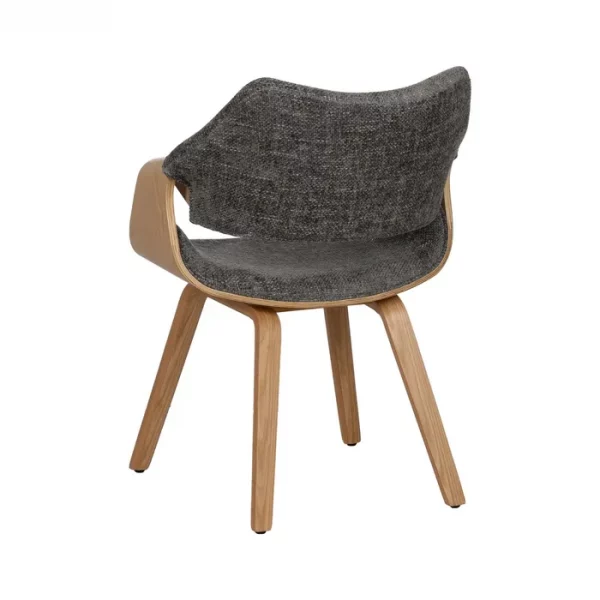 SILLA GRIS-NATURAL TEJIDO-MADERA 61 X 56 X 82 CM - Imagen 4