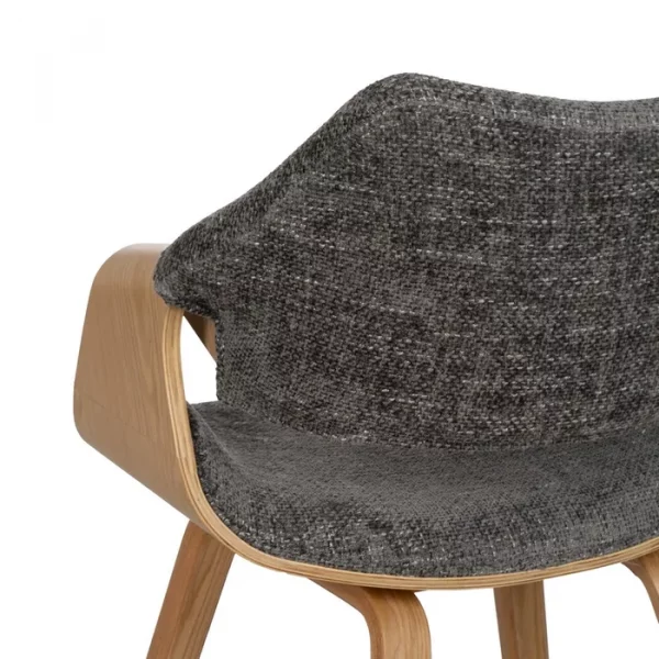 SILLA GRIS-NATURAL TEJIDO-MADERA 61 X 56 X 82 CM - Imagen 9