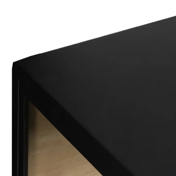 VITRINA NEGRO-NATURAL DM-METAL 150 X 38 X 80 CM - Imagen 4