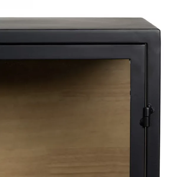 VITRINA NEGRO-NATURAL DM-METAL 150 X 38 X 80 CM - Imagen 9