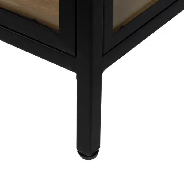 VITRINA NEGRO-NATURAL DM-METAL 150 X 38 X 80 CM - Imagen 10