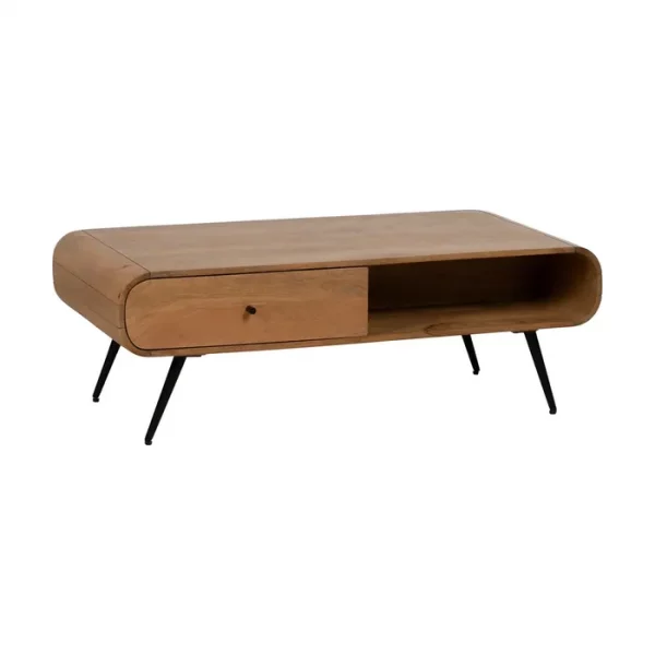 MESA CENTRO NATURAL MADERA DE MANGO 120 X 60 X 40 CM - Imagen 3