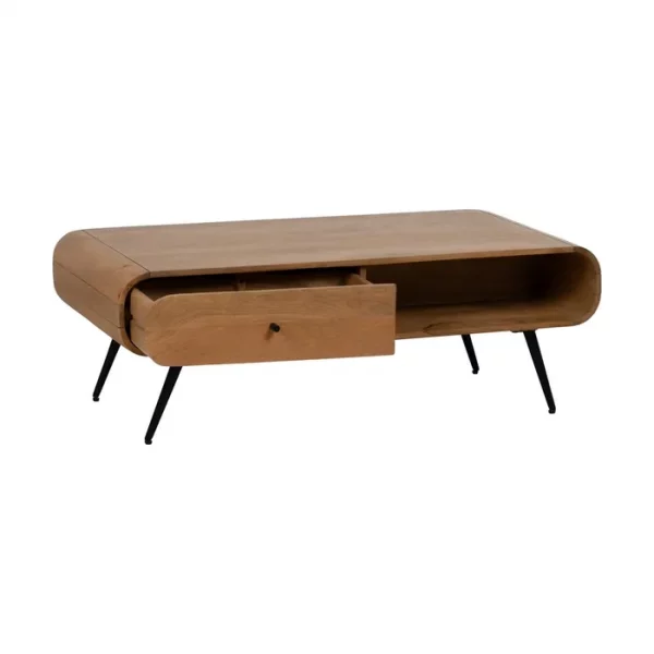 MESA CENTRO NATURAL MADERA DE MANGO 120 X 60 X 40 CM - Imagen 4