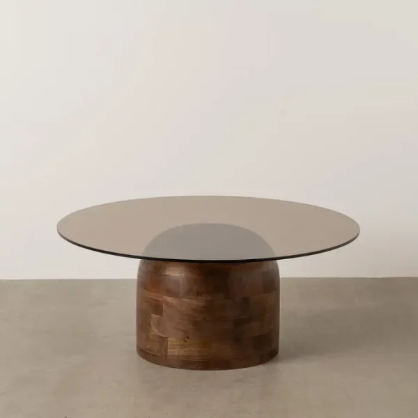 MESA CENTRO MIEL MADERA DE MANGO 80 X 80 X 35 CM - Imagen 2
