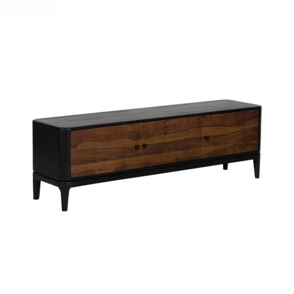 MUEBLE TV MARRÓN-NEGRO MADERA SALÓN 160 X 40 X 50 CM - Imagen 3