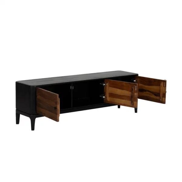 MUEBLE TV MARRÓN-NEGRO MADERA SALÓN 160 X 40 X 50 CM - Imagen 4
