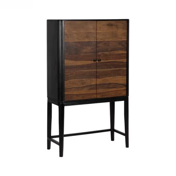 ARMARIO MARRÓN-NEGRO MADERA SALÓN 90 X 40 X 150 CM - Imagen 2