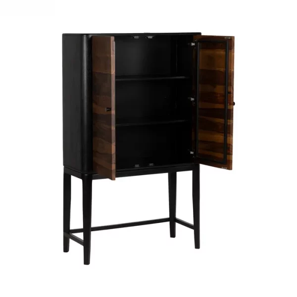 ARMARIO MARRÓN-NEGRO MADERA SALÓN 90 X 40 X 150 CM - Imagen 3