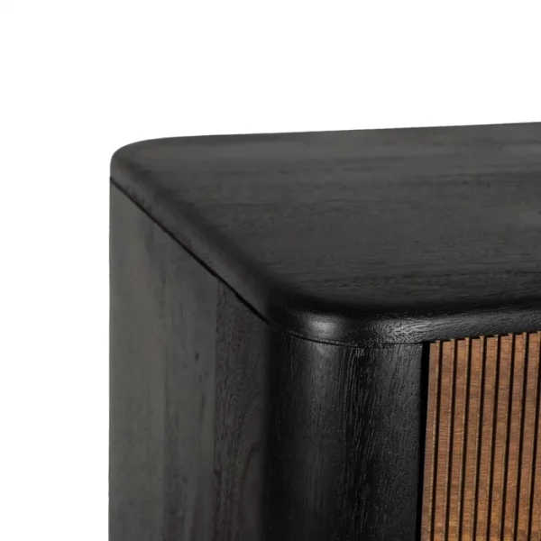 ARMARIO MARRÓN-NEGRO MADERA SALÓN 90 X 40 X 150 CM - Imagen 4
