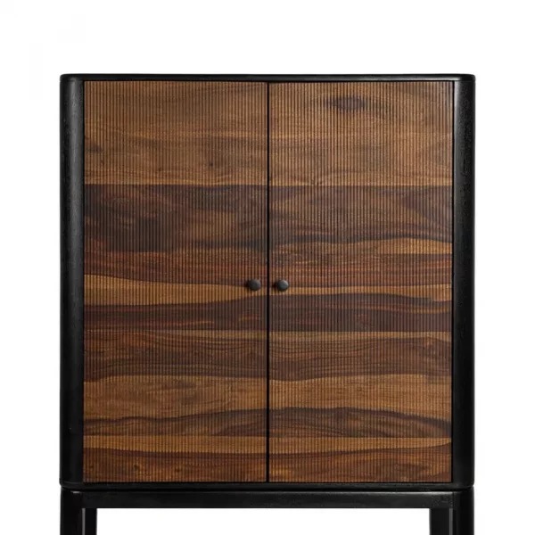 ARMARIO MARRÓN-NEGRO MADERA SALÓN 90 X 40 X 150 CM - Imagen 5
