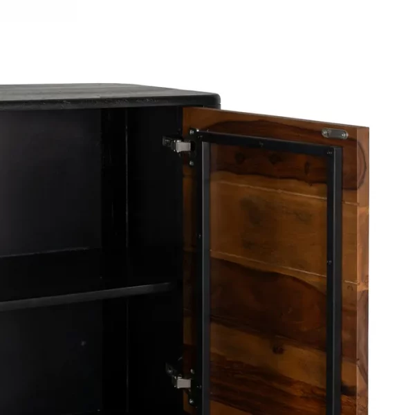 ARMARIO MARRÓN-NEGRO MADERA SALÓN 90 X 40 X 150 CM - Imagen 6