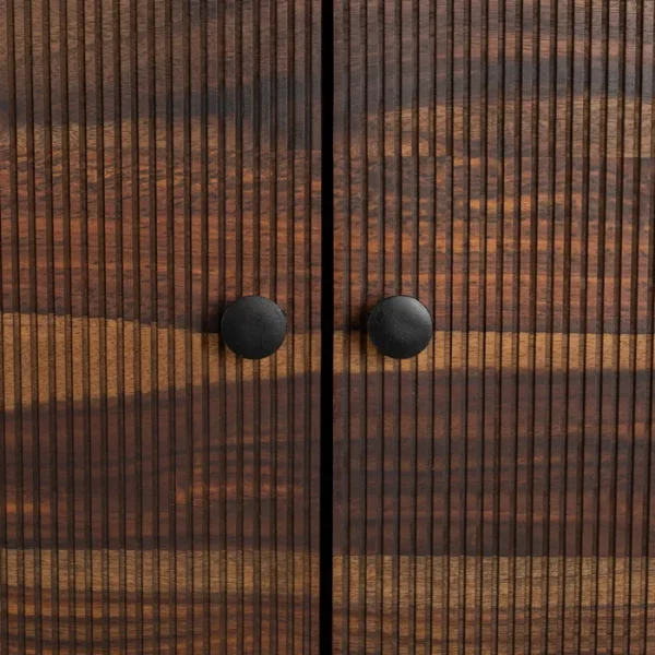ARMARIO MARRÓN-NEGRO MADERA SALÓN 90 X 40 X 150 CM - Imagen 9