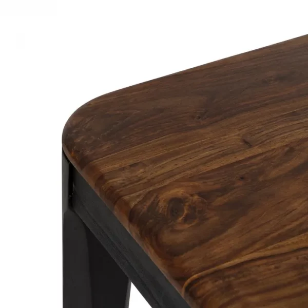 MESA COMEDOR MARRÓN-NEGRO MADERA SALÓN 180 X 90 X 76 CM - Imagen 4