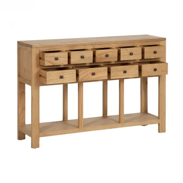 CONSOLA NATURAL MADERA MINDI ENTRADA 120 X 30 X 80 CM - Imagen 4
