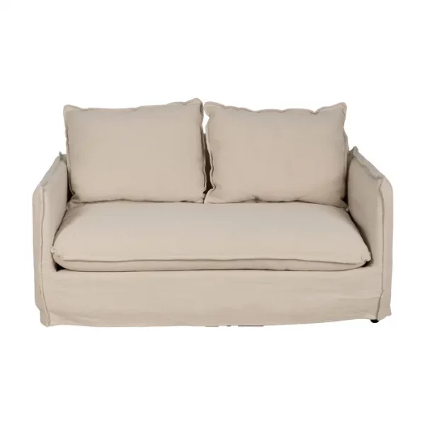 SOFÁ 2 PLAZAS CREMA TEJIDO-MADERA 160 X 95 X 85 CM - Imagen 3