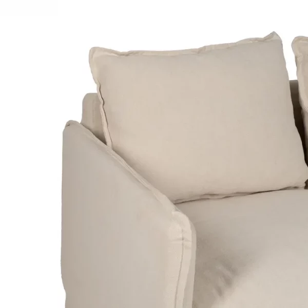 SOFÁ 2 PLAZAS CREMA TEJIDO-MADERA 160 X 95 X 85 CM - Imagen 5