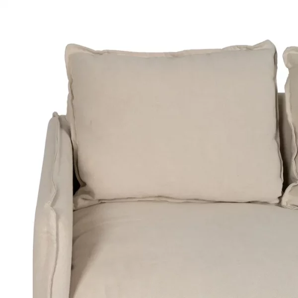 SOFÁ 2 PLAZAS CREMA TEJIDO-MADERA 160 X 95 X 85 CM - Imagen 6