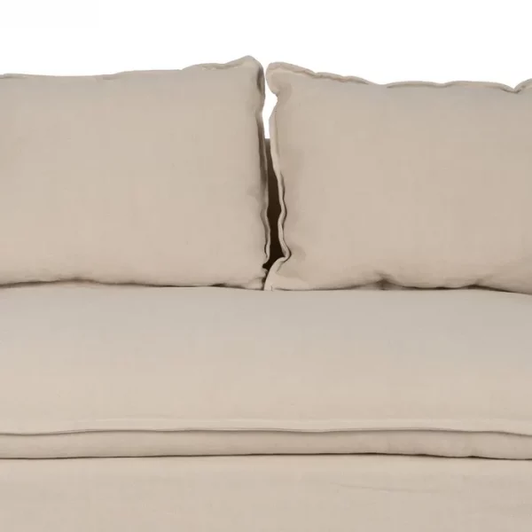 SOFÁ 2 PLAZAS CREMA TEJIDO-MADERA 160 X 95 X 85 CM - Imagen 7