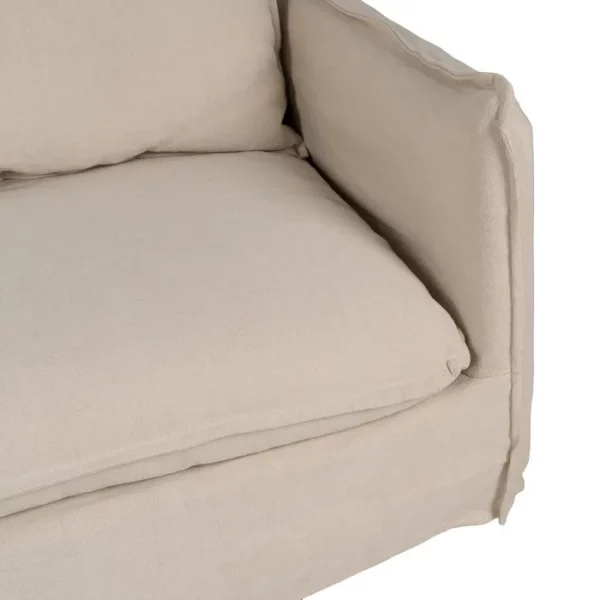 SOFÁ 2 PLAZAS CREMA TEJIDO-MADERA 160 X 95 X 85 CM - Imagen 8